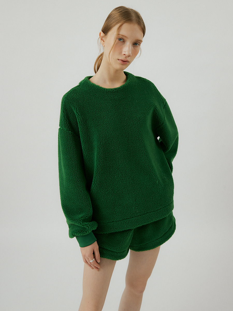 Boucle TO fur crew neck T-shirts [green]