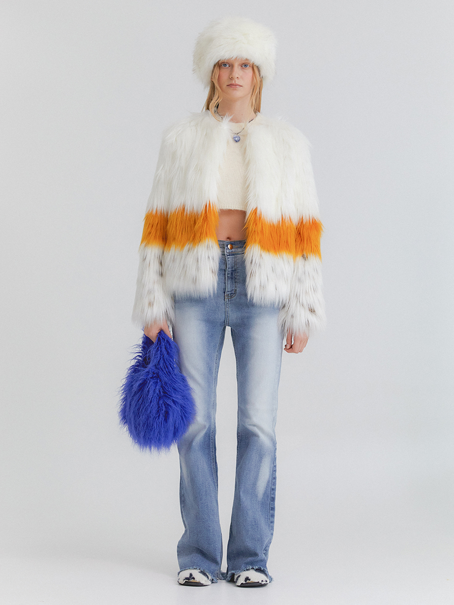 GISELLE POP point fur jacket [sun flower]