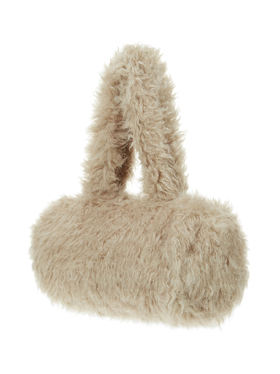 CHOCO round fur bag [beige]