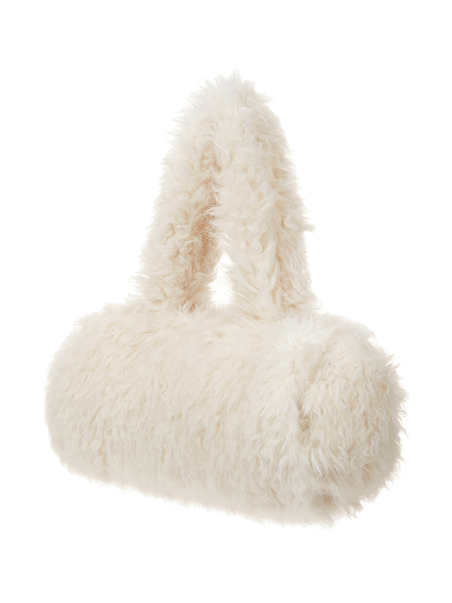 CHOCO round fur bag [ivory]