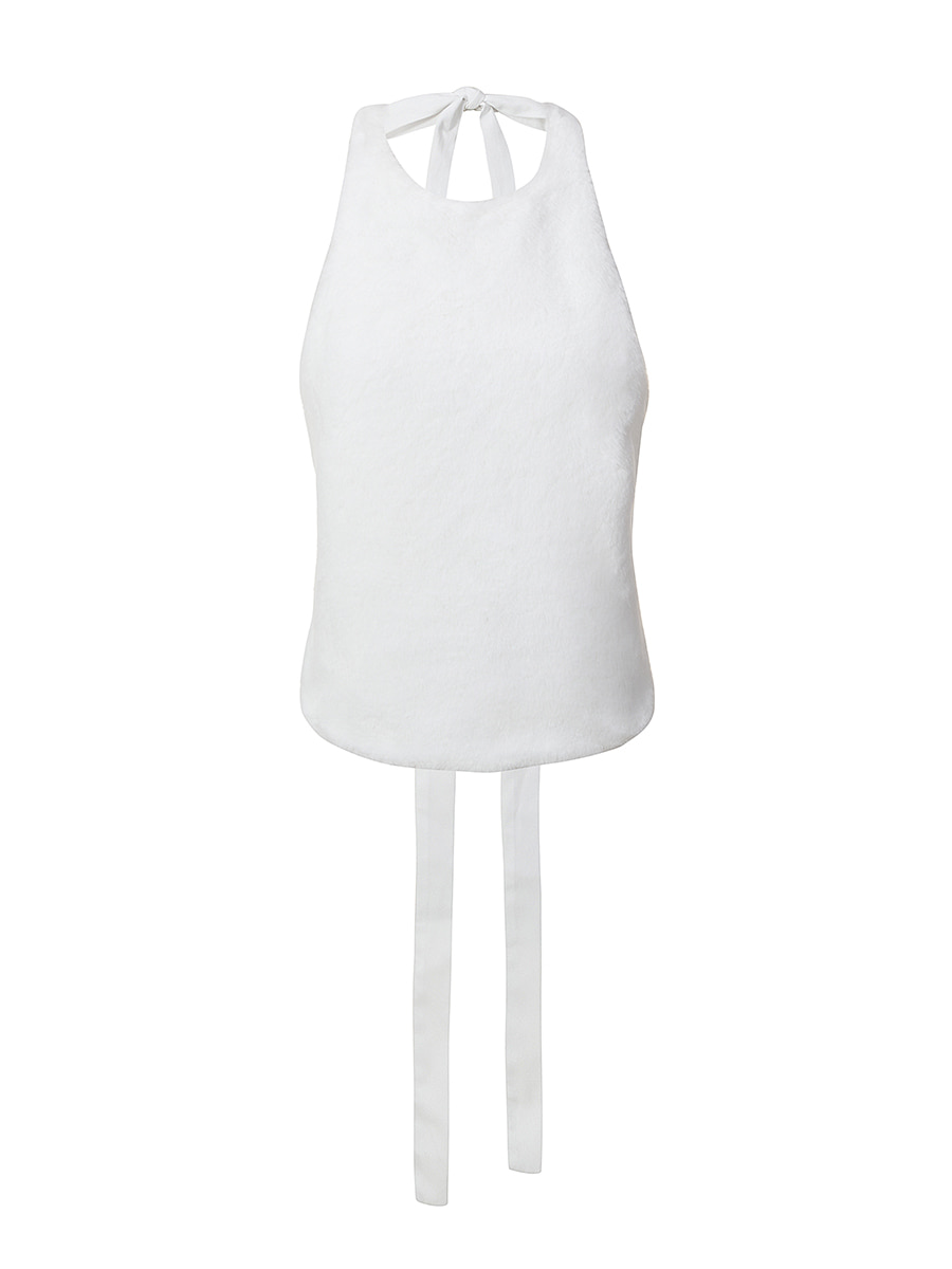 Literary ribbon detail top [white]