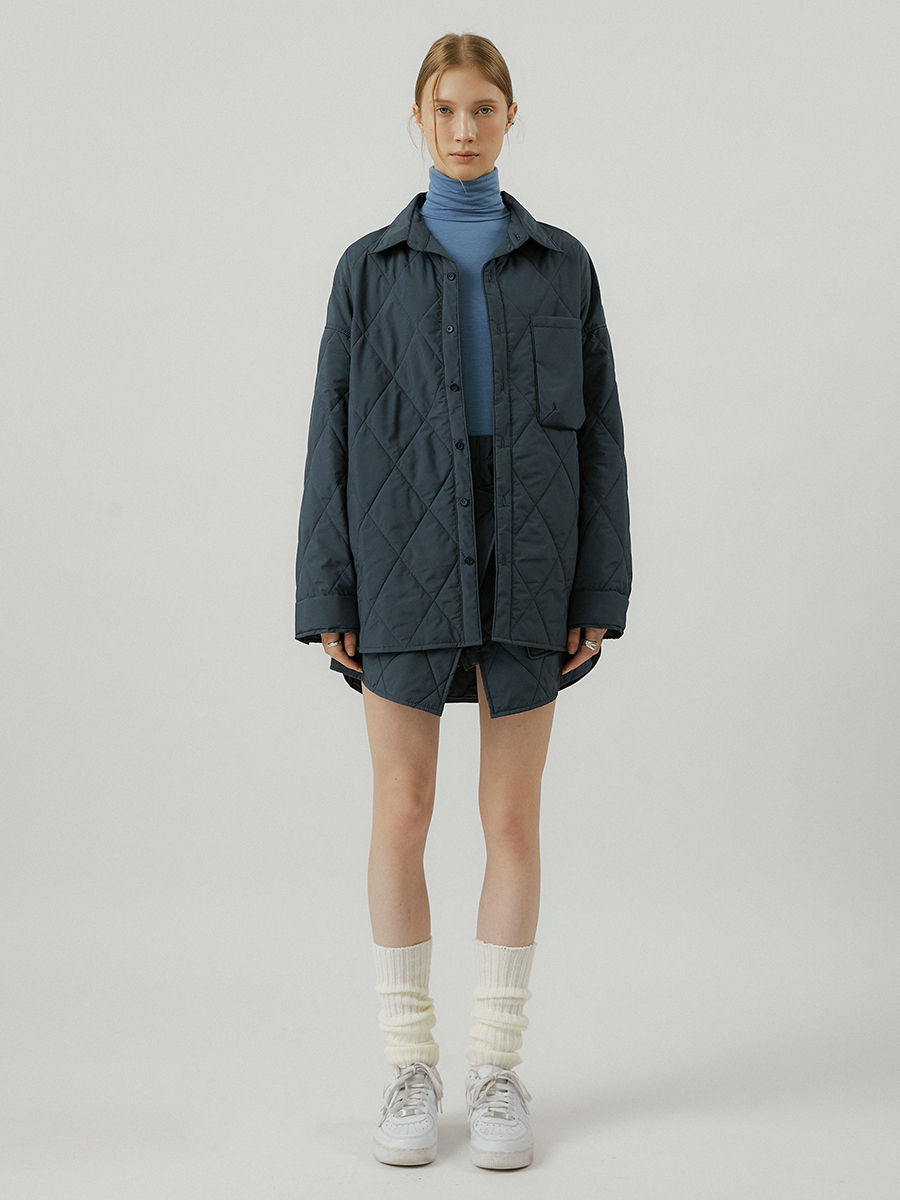 Breeze TO quilting overfit coat [navy]