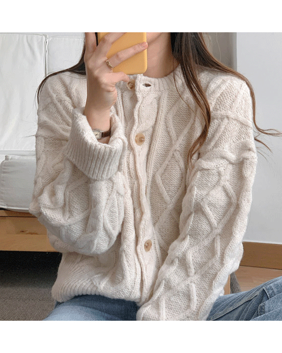 마들렌 꽈배기 knit cardigan - 4color