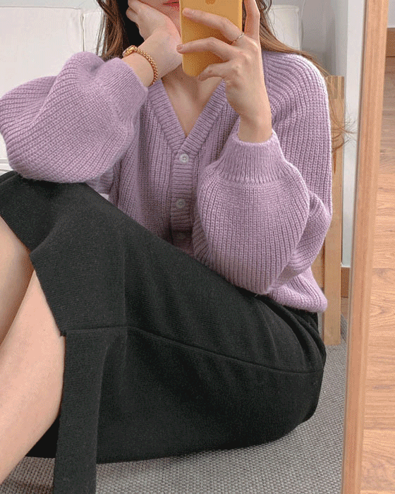 모헤어 v knit cardigan - 2color