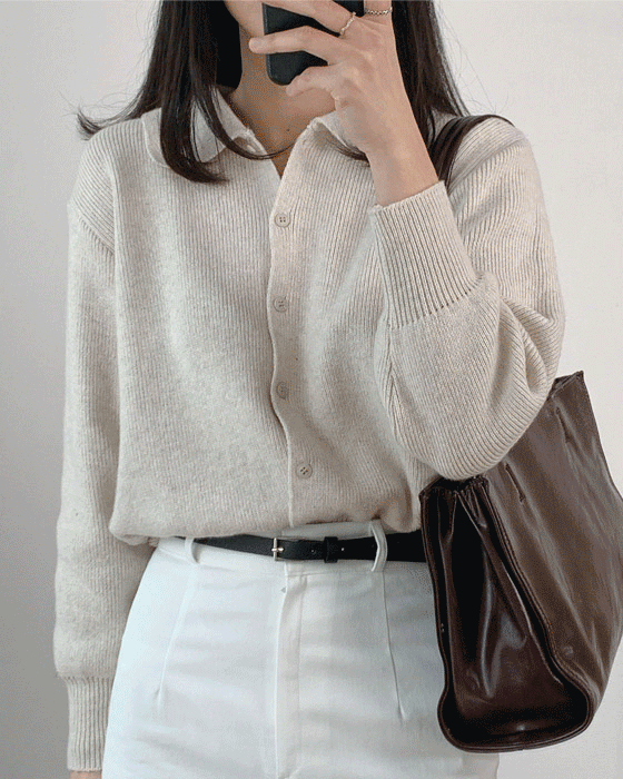 마인 카라 knit cardigan - 3color