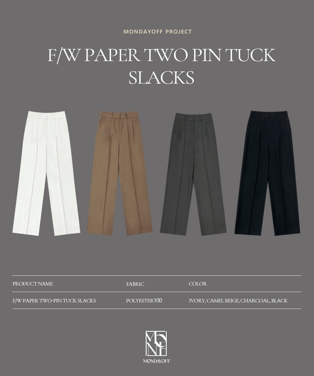 [Sold 10,000 units] [MADE] [TOMVER./+Long length] FW Paper to Pintuck Slacks