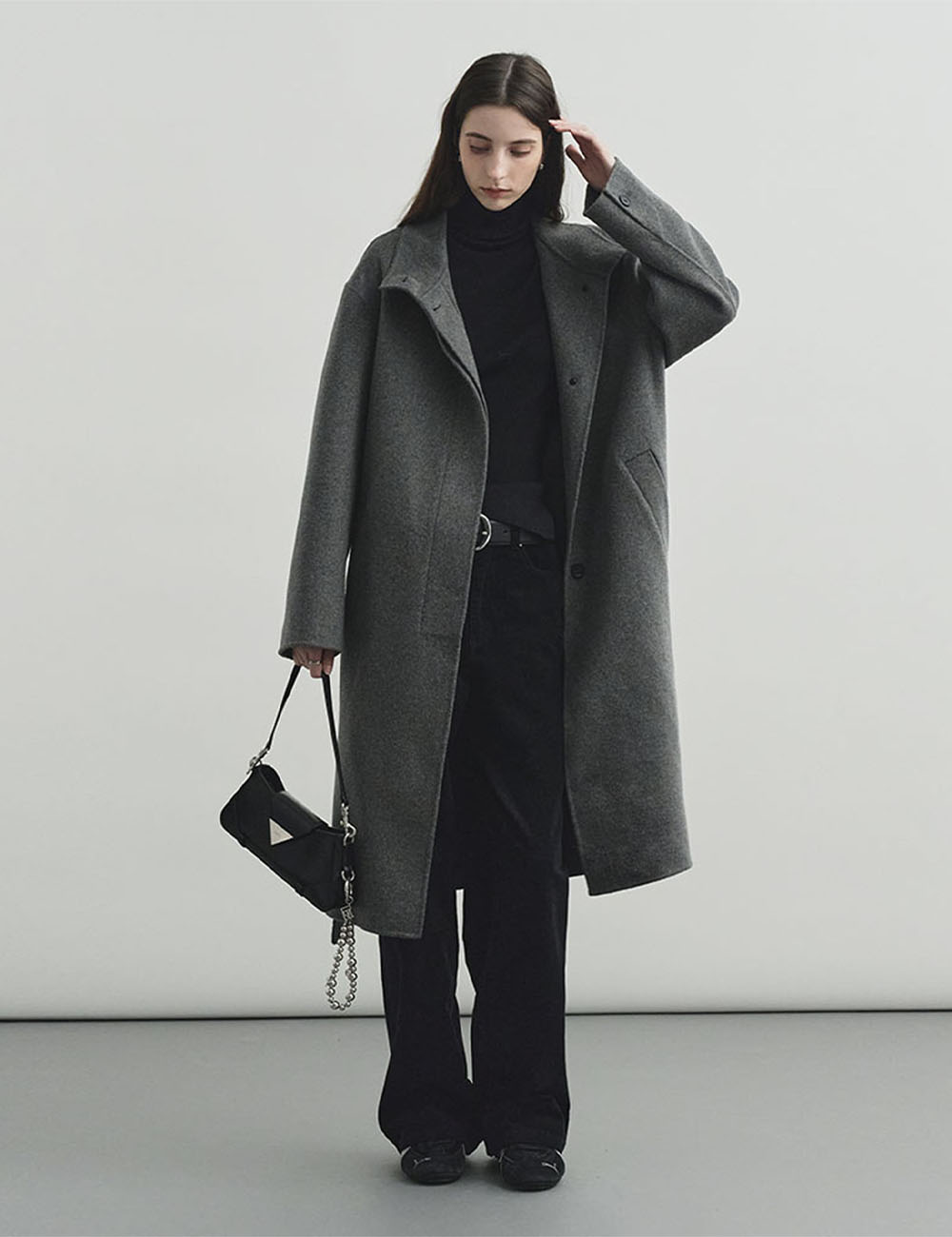 Moon Harmony 毛皮 ロングコート グレー系サイズ13