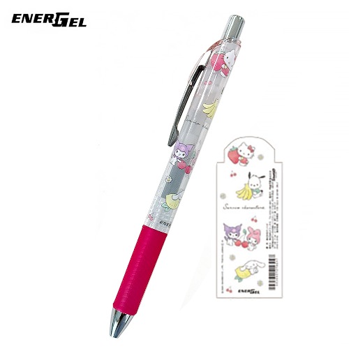 [펜] 펜텔 에너겔 캐릭터 볼펜 0.5mm / 산리오 캐릭터즈 과일 투명