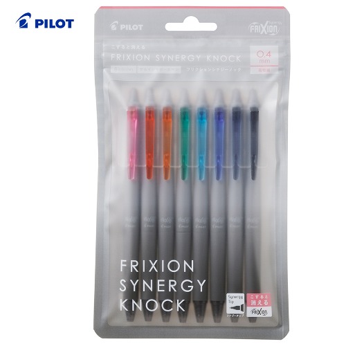 [펜] 파이롯트 프릭션 시너지 노크 지워지는 볼펜 0.3/0.4/0.5mm (8색 세트)