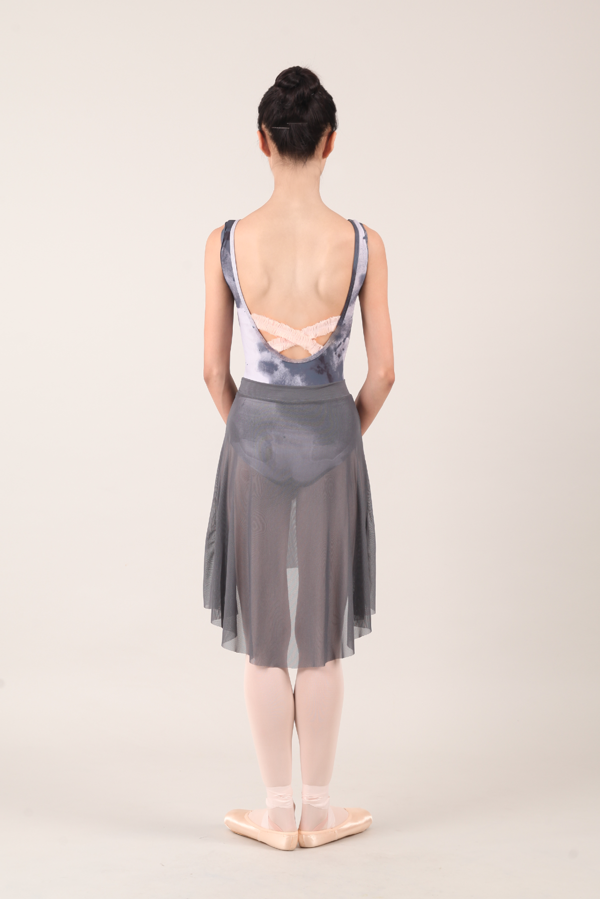 BOATNECK LEOTARD _PRILL BACK _WATER COLOR GREY