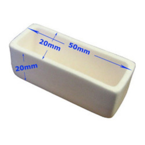 Alumina Crucible: High Purity 50 x 20 x 20 mm Mini Combution Boat - EQ-CA-L50W20H20