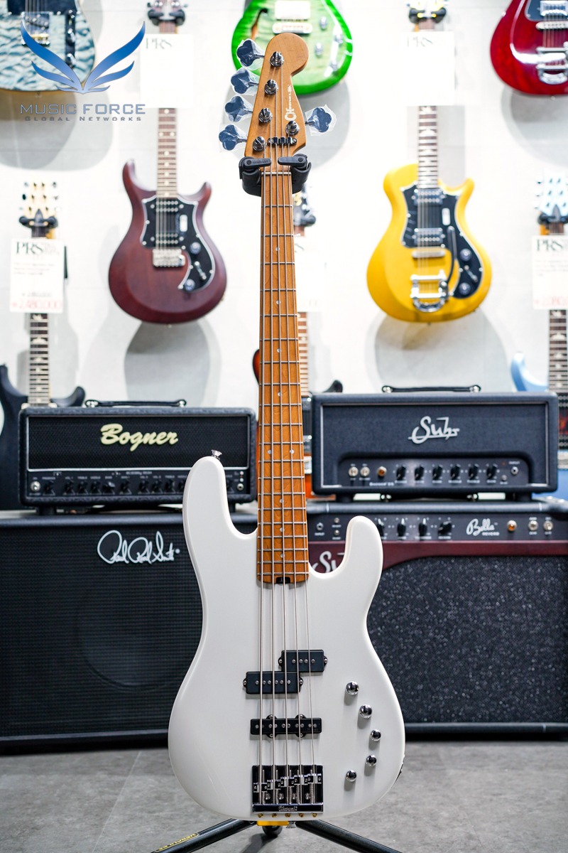 Charvel PRO-MOD SAN DIMAS BASS PJ V - Platinum Pearl w/Caramelized Maple Neck &amp; FB (신품) - MC227503