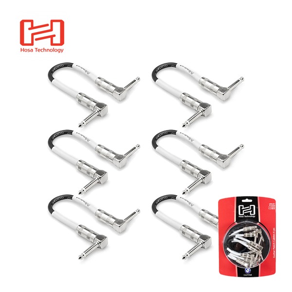 [HOSA] 호사 CPE-411 기타 패치 케이블 6pc (0.15m/0.3m/0.45m 구성) Right-angle to Same