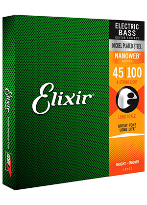 Elixir 14052 Nanoweb Electric Bass Strings Light 엘릭서 나노웹 롱스케일 4현 베이스줄 라이트 (045-100 국내정식수입품)