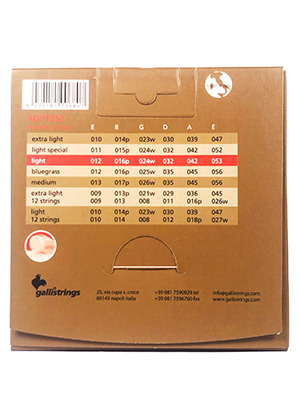 Gallistrings AGP1253 ProCoated Phosphor Bronze Light 갈리스트링스 프로코티드 파스퍼 브론즈 어쿠스틱 기타줄 라이트 (012-053 국내정식수입품)