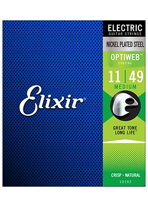 Elixir 19102 Optiweb Electric Guitar Strings Medium 엘릭서 옵티웹 일렉기타줄 미디엄 (011-049 국내정식수입품)