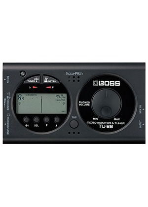 Boss TU-88 Micro Monitor &amp; Tuner Black 보스 마이크로 모니터 튜너 메트로놈 블랙 (국내정식수입품)