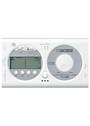 Boss TU-88 Micro Monitor &amp; Tuner White 보스 마이크로 모니터 튜너 메트로놈 화이트 (국내정식수입품)