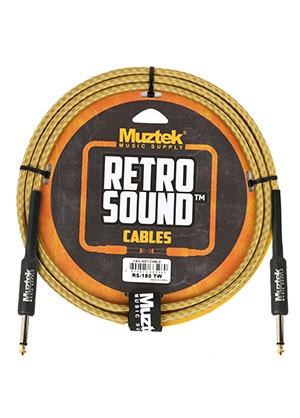 Muztek RS-180 TW Retro Sound Cable Tweed 뮤즈텍 레트로 사운드 기타 베이스 케이블 트위드 (일자→일자, 1.8m 국내정품)