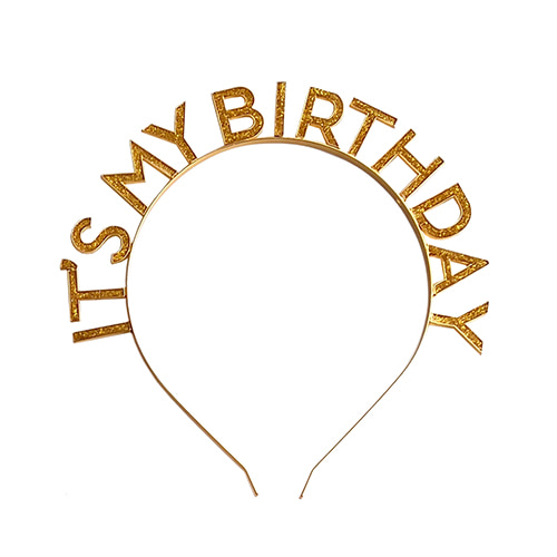 IT&#039;S MY BIRTHDAY 메탈 헤어밴드(골드)