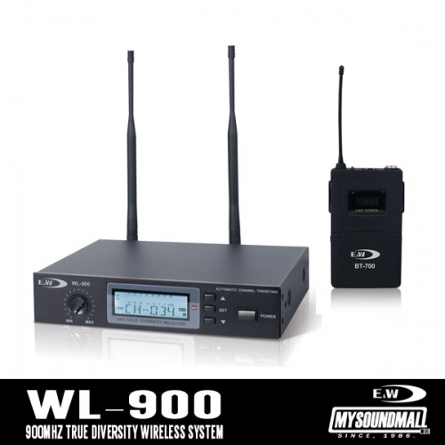 E&amp;W - WL 900 B ▷당일배송,enw,이앤더블유,무선마이크,900mhz,메가헤르쯔,wireless,와이어리스,밸트팩형,핀마이크,이어마이크,헤드셋마이크