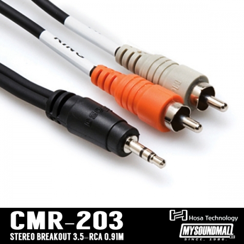 HOSA - CMR-203 AUX 케이블 3.5 TRS - DUAL RCA 0.91M