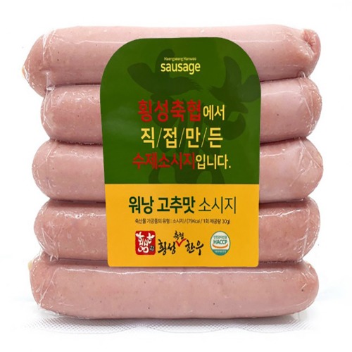 농협 라이블리 LYVLY, [횡성축협한우] 워낭고추맛소시지 350g