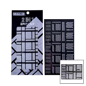 네일아트재료 2in1 반사필름 네일스티커 도트패턴 (17cmx9.5cm)