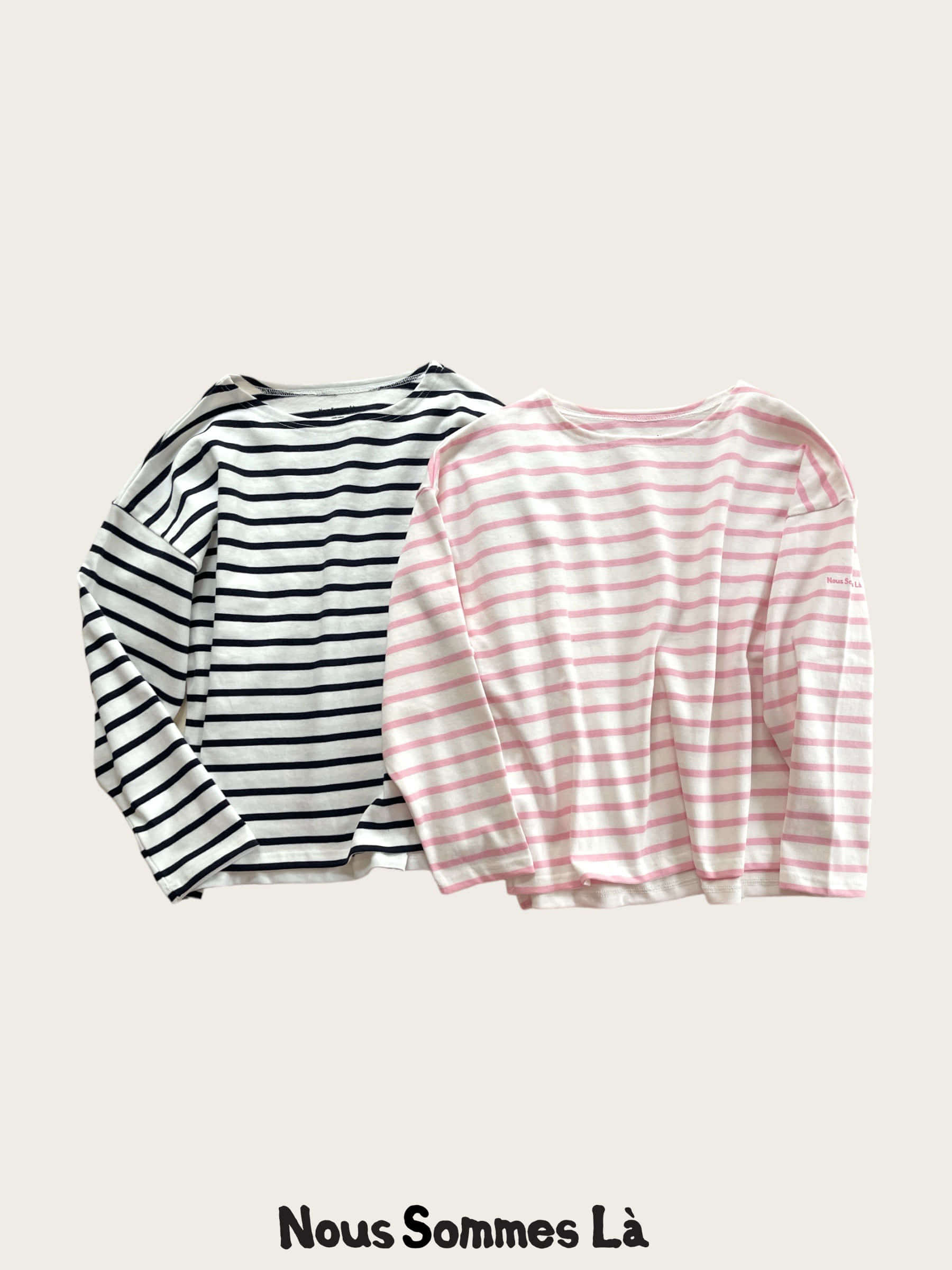 Stripes T-shirt (navy, pink)