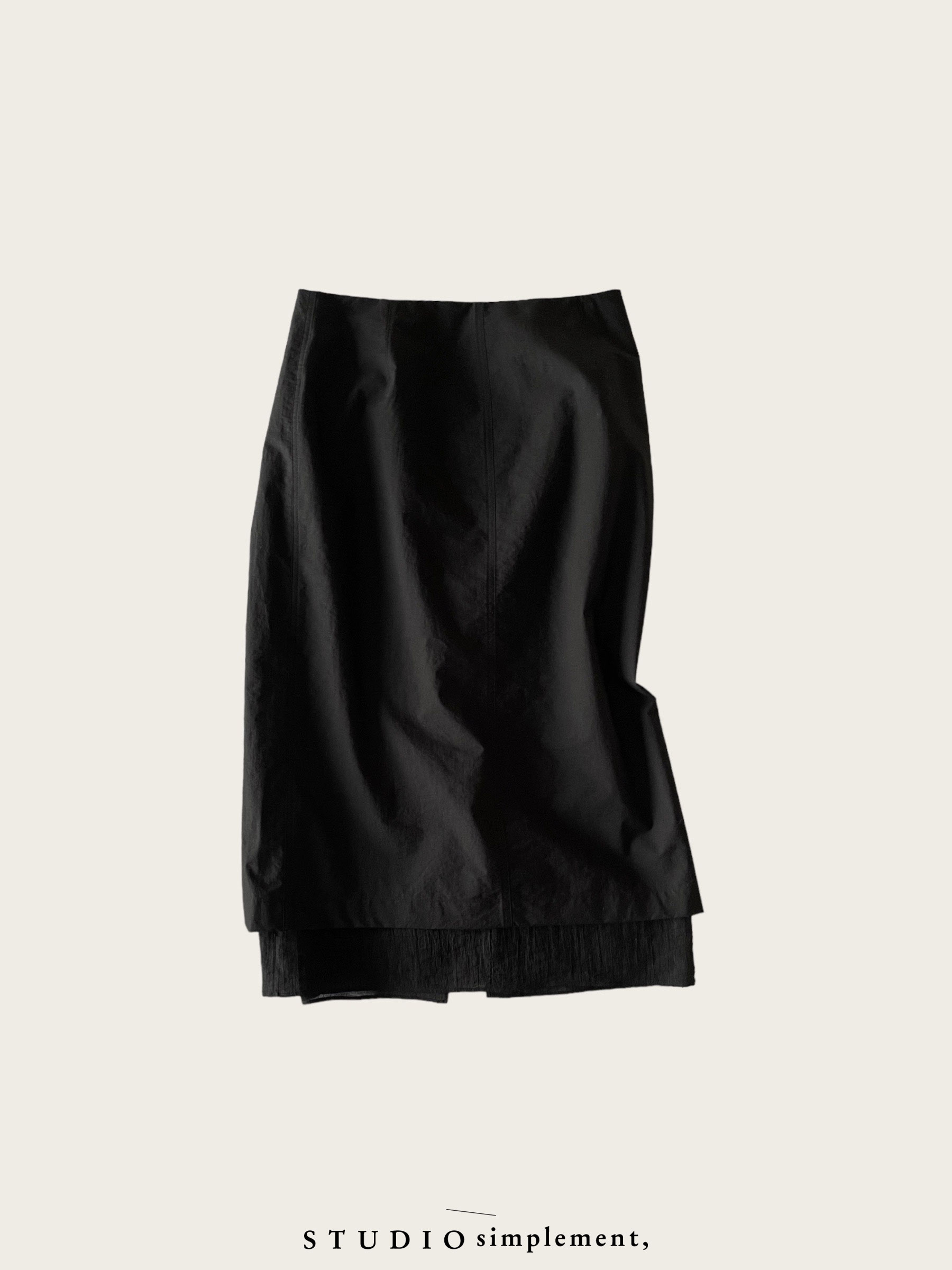 Layered Midi Skirt (black)
