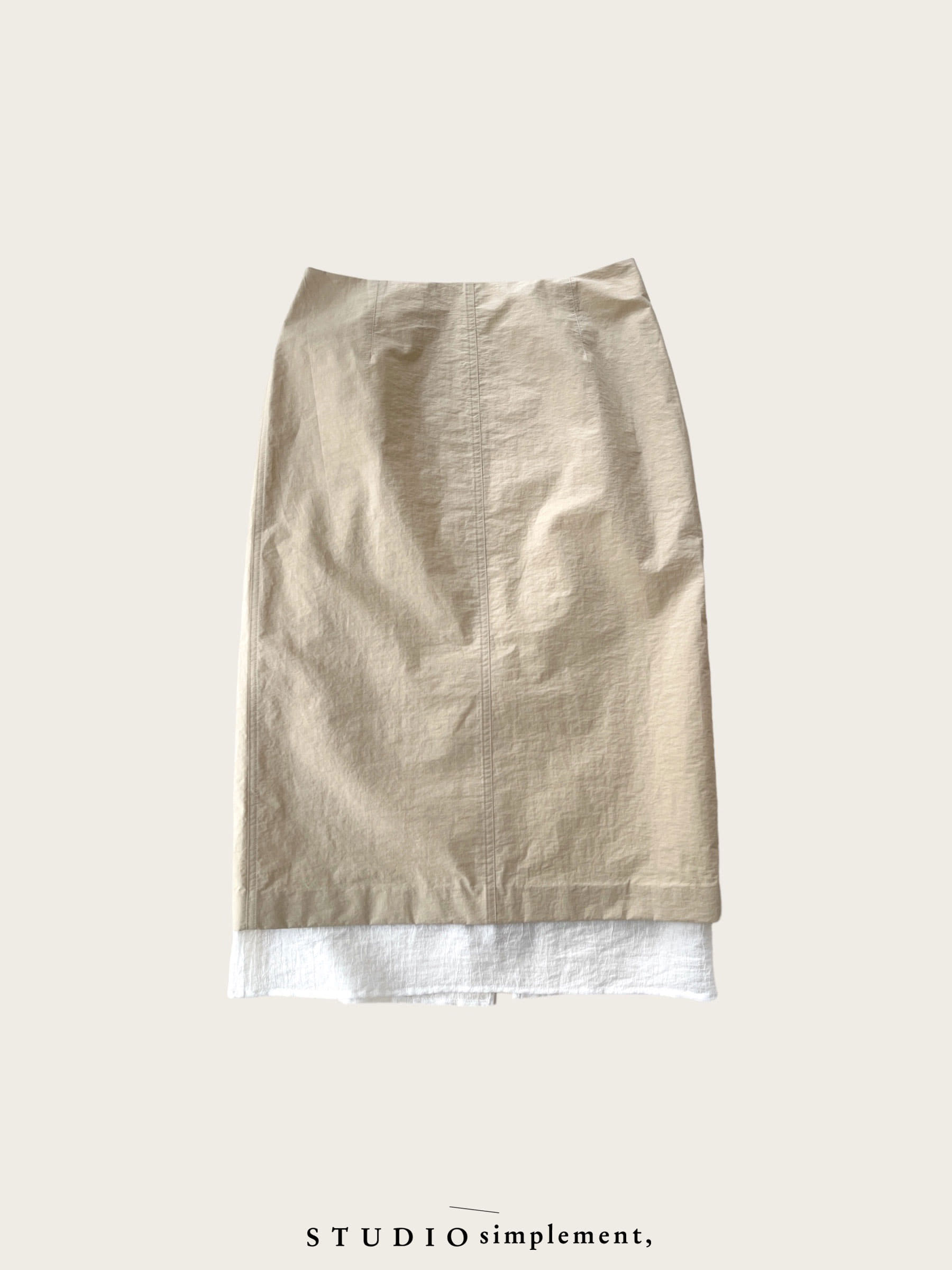 Layered Midi Skirt (beige)