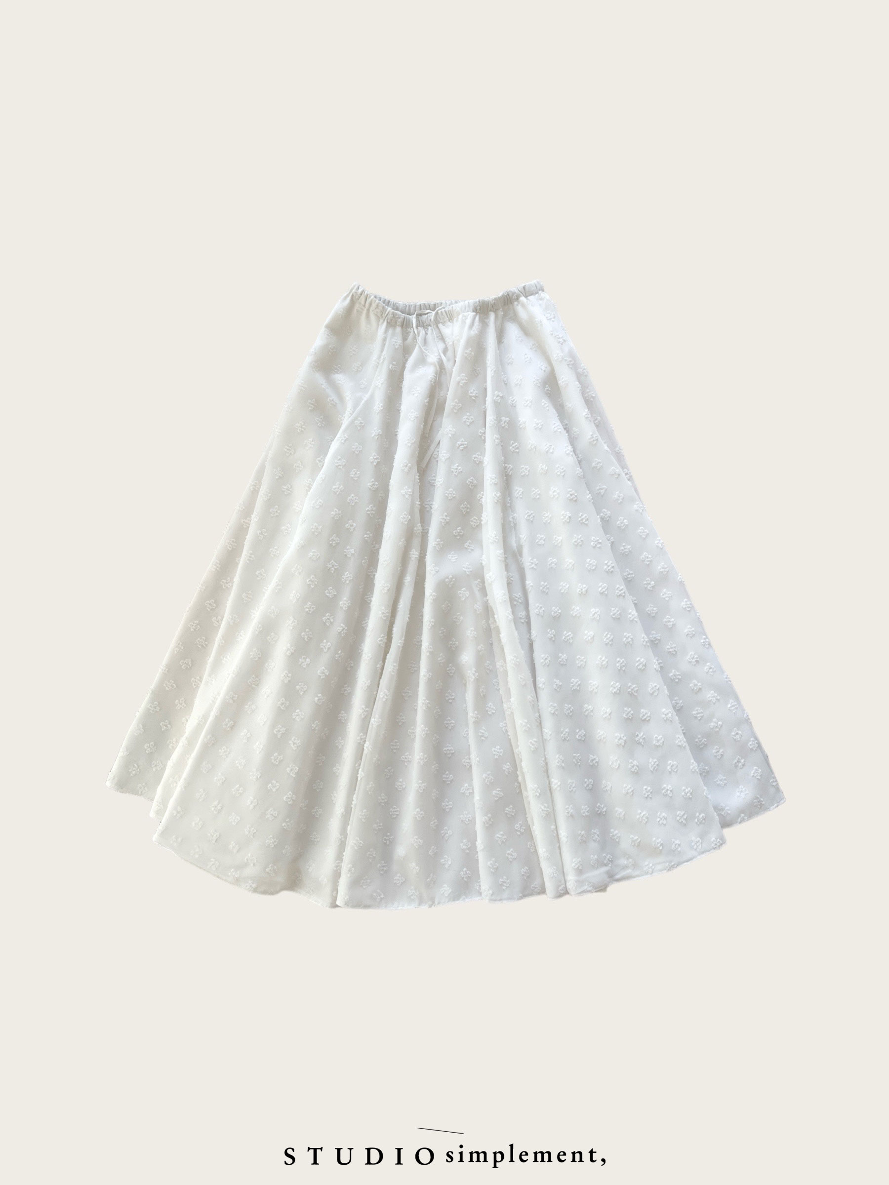 2nd/ Rain Flared Skirt (white)