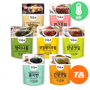 한성 한끼애반찬 150g ,7종[무말랭이,양념깻잎,연근조림,간장깻잎,콩자반,명이나물,알마늘]