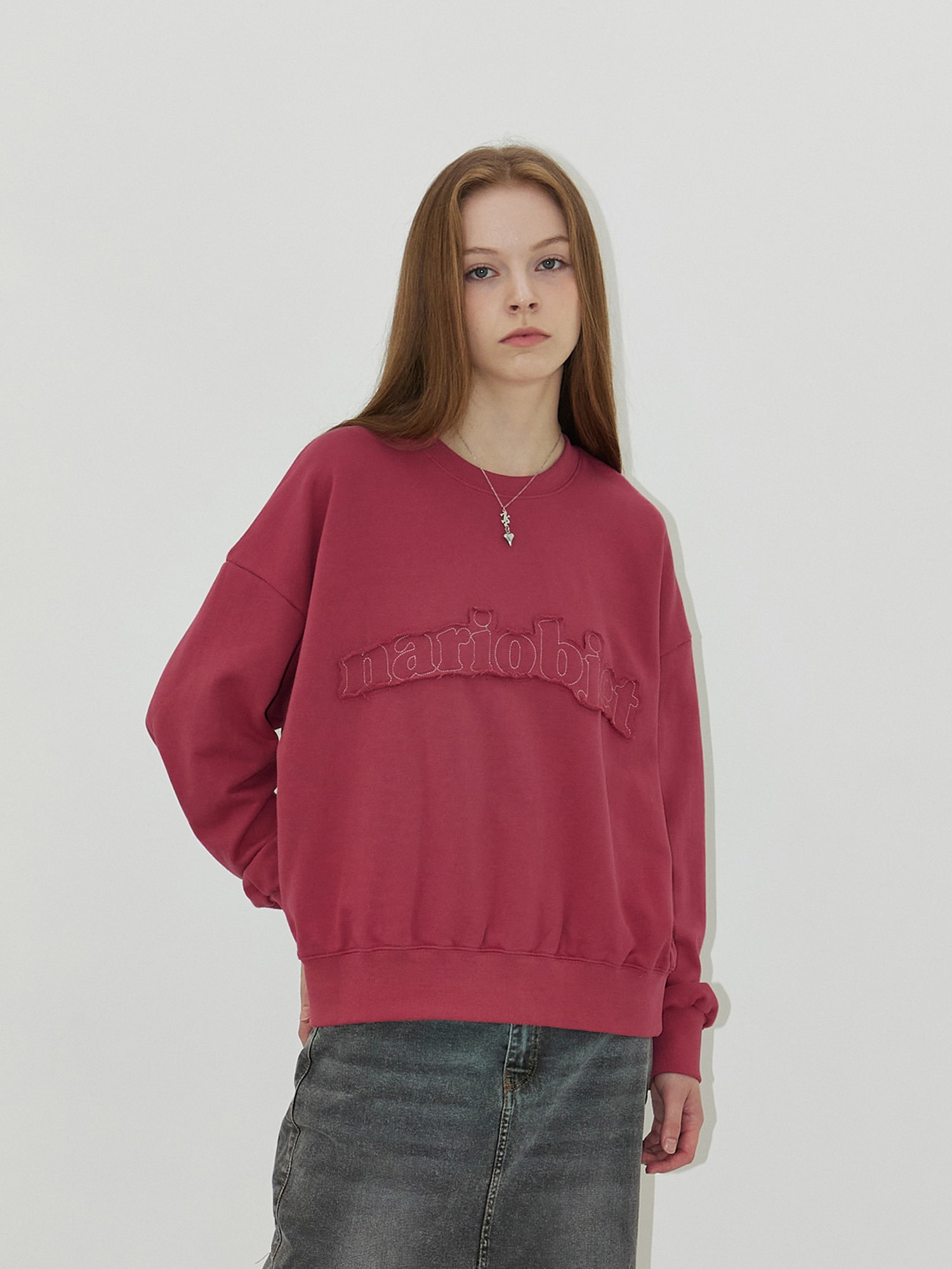 Back slit sweatshirt (pink)