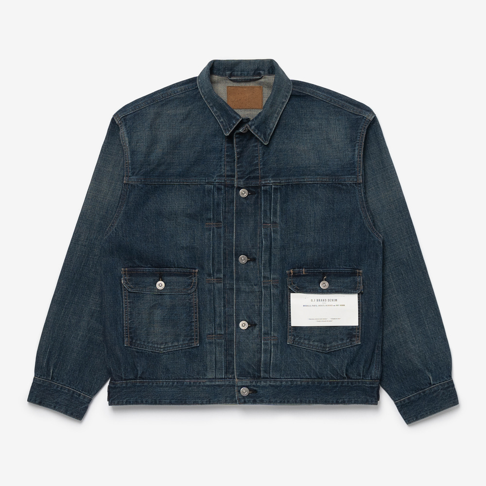 OLD JOE - LOWER FLAP POCKET JEAN JACKET (FADE INDIGO)