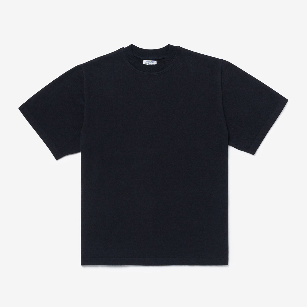 YONETOMI - LIGHT WAVE COTTON KNIT TEE (Black Navy)