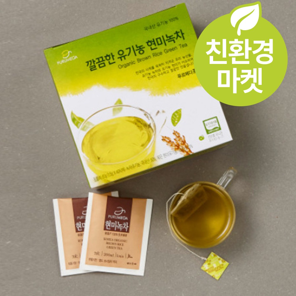 (친환경마켓) 푸르메다 깔끔한 유기농 현미녹차 60g