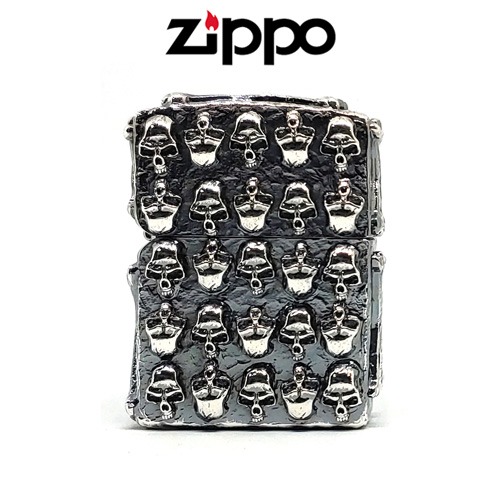 ZIPPO 지포 라이터 풀 메탈 아머 자켓 SKULL J SV