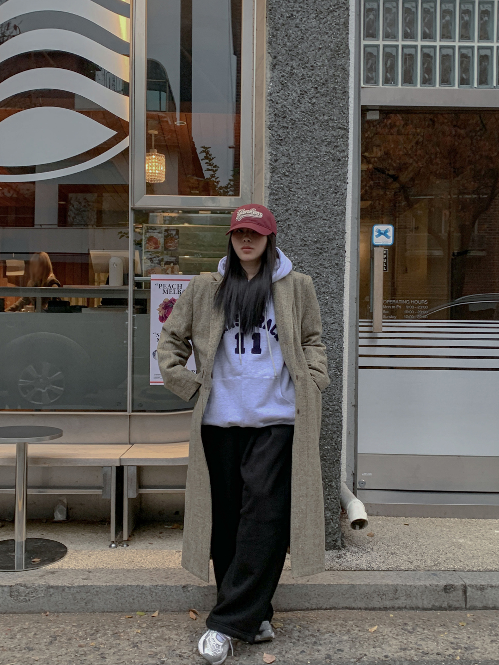 헤링본 싱글 롱코트 / 키작녀코트 오버핏코트 싱글코트 맥시코트 오버핏롱코트 체크코트 베이지코트 한겨울코트 어깨패드코트 울코트 맥시오버핏코트 슬림코트 해링본코트 상세 이미지 17