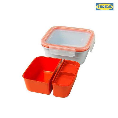 이케아 IKEA 365+ 도시락통+칸막이15x15x6 사각