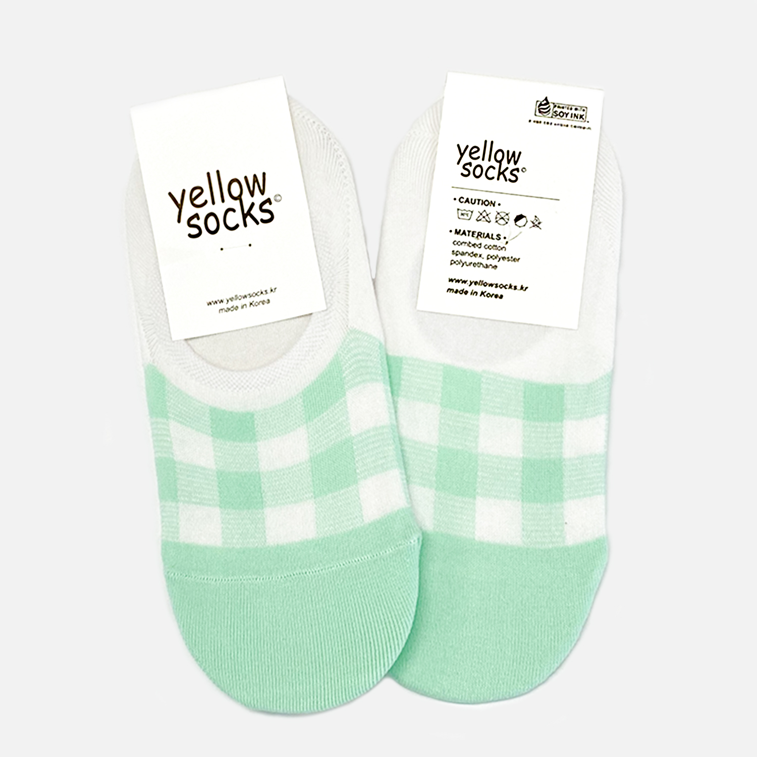 FAKE SOCKS CHECK MINT 페이크삭스 체크 민트