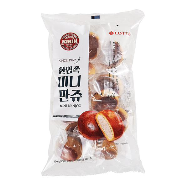 롯데 기린 한입쏙 미니만쥬 350g / 정통밤만쥬