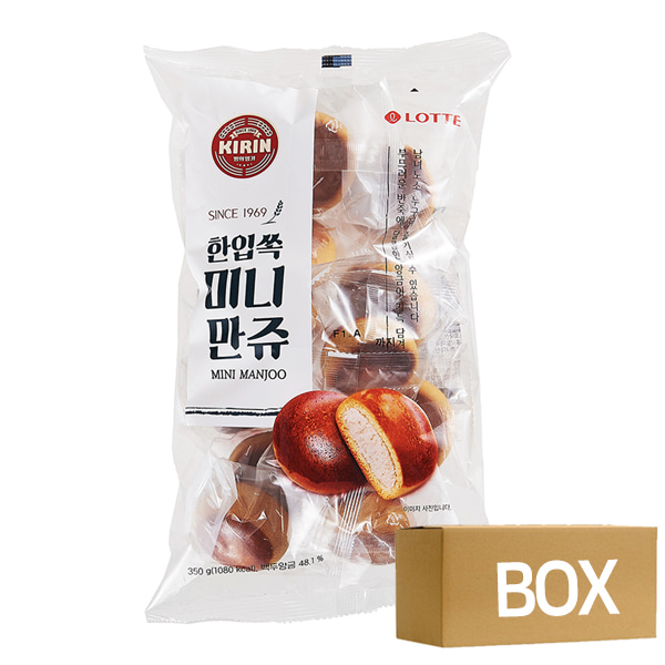 롯데 기린 한입쏙 미니만쥬 350g X 4봉 1박스 / 정통밤만쥬