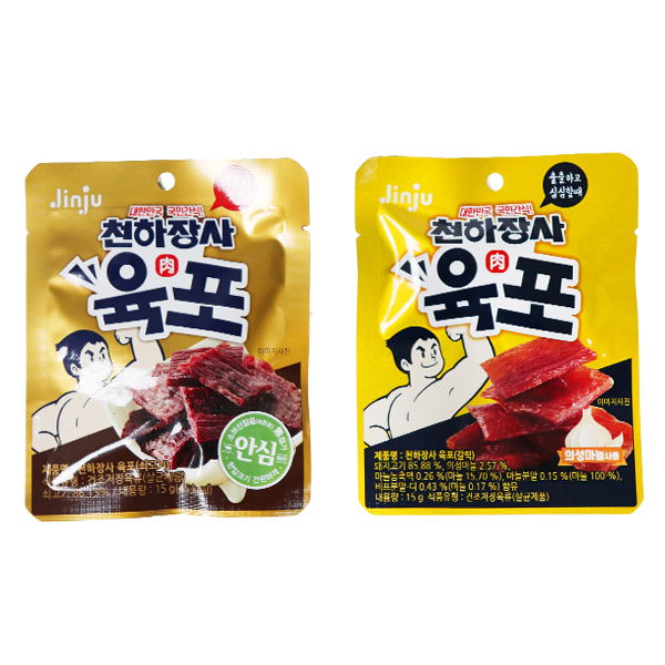 진주 천하장사 육포 2종 15g X 5봉 1묶음