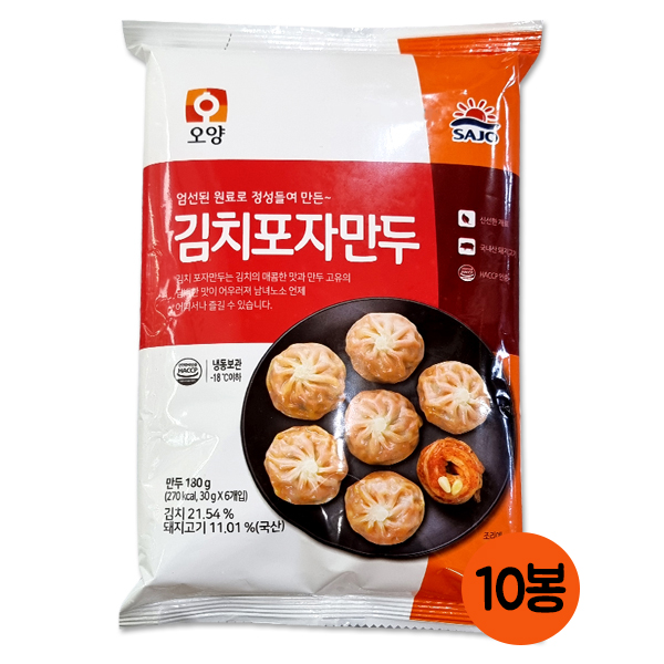 (냉동) 오양 김치포자만두 180g X 10개