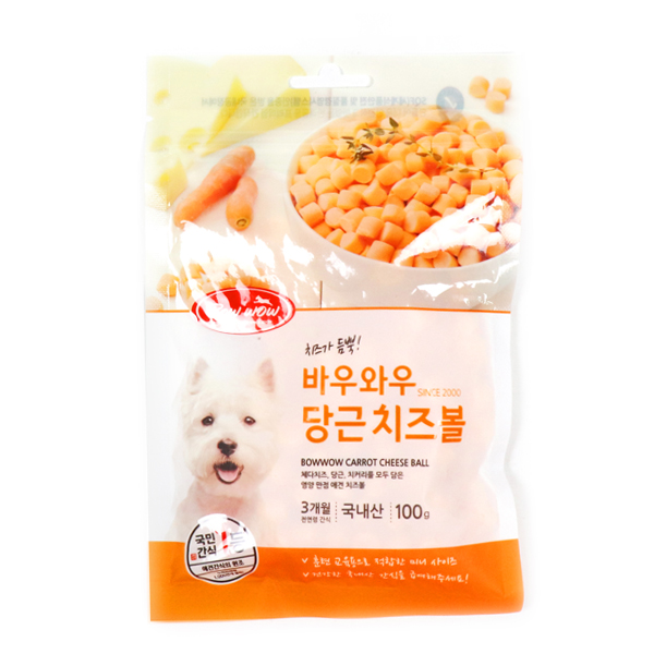 (강아지) 바우와우 당근치즈볼 100g