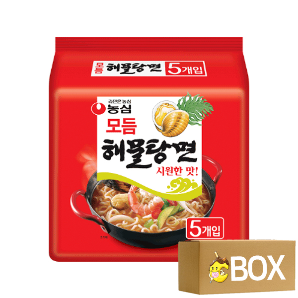 (임박할인 2023-08-26) 농심 모듬해물탕면 125g X 5개입 X 8팩 1박스