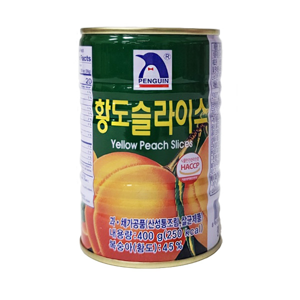 펭귄 황도슬라이스 400g 1캔