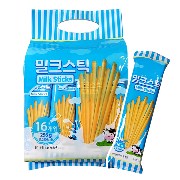 밀크스틱 과자 256g(16g x16봉)