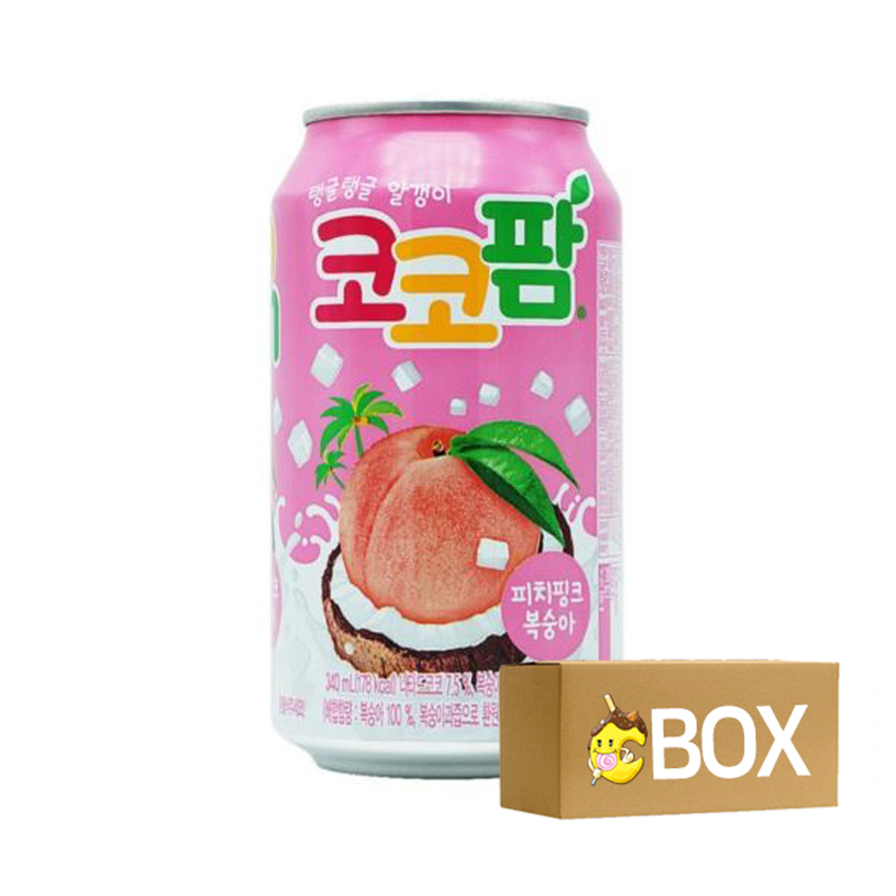 코코팜 피치핑크복숭아 캔 (뚱캔) 340ml X 24개입 1박스